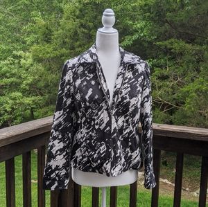 212 collection black white abstract blazer jacket